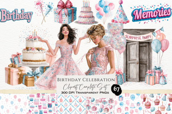 Download Birthday Celebration Watercolor Set - Premium Resources